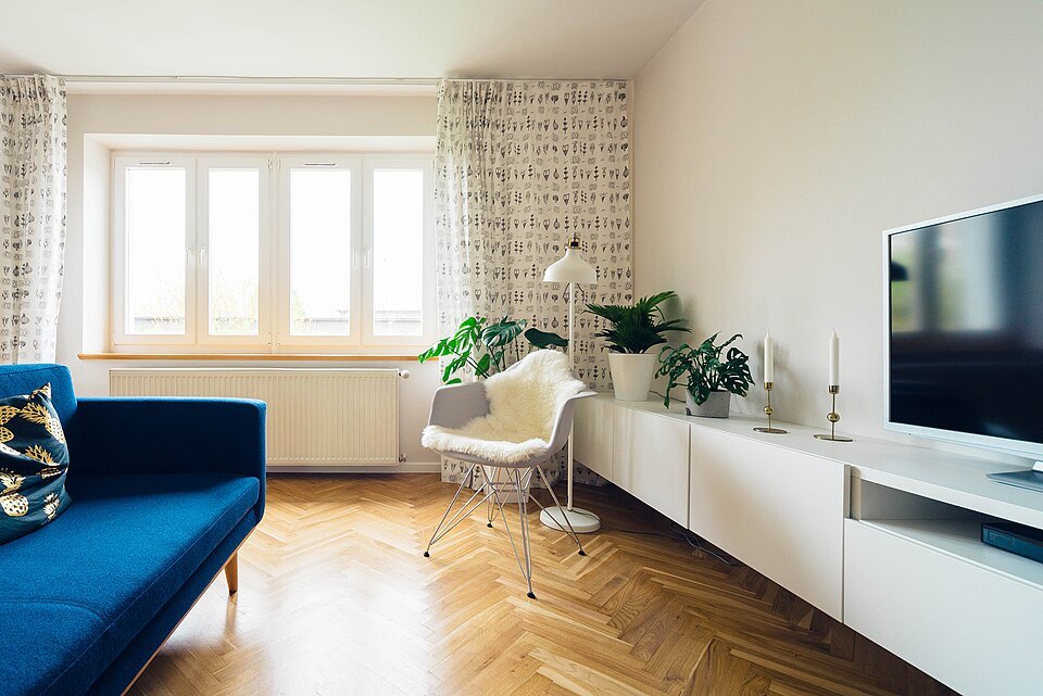 Living room, after the wall came out