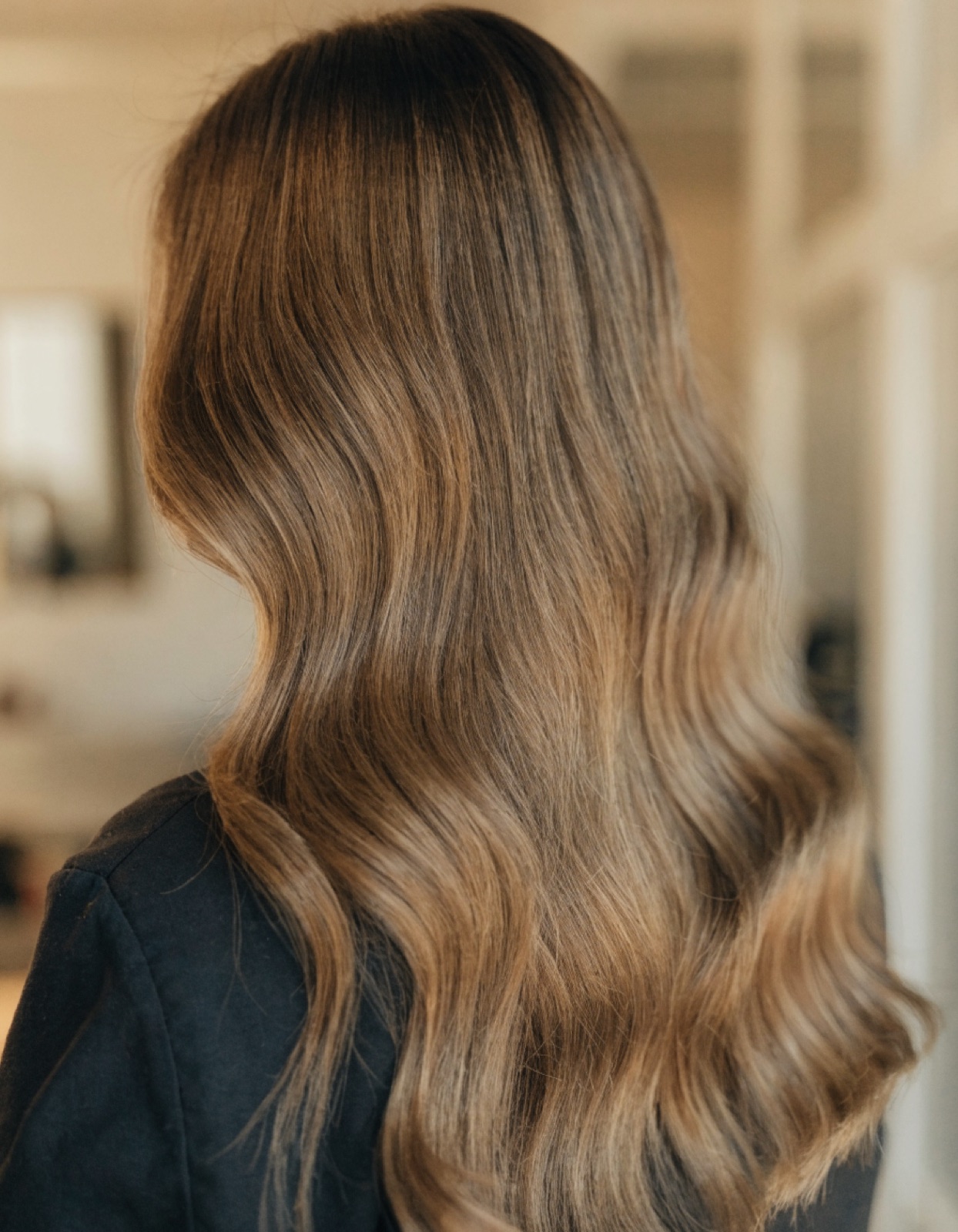 Warm honey balayage, grown out soft