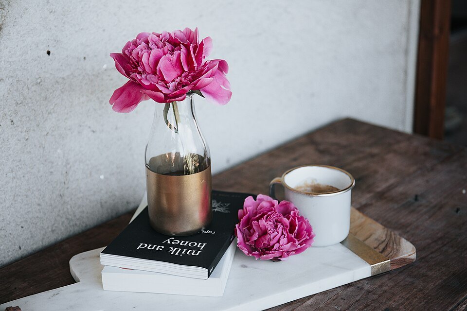 Peonies, and what was on the table