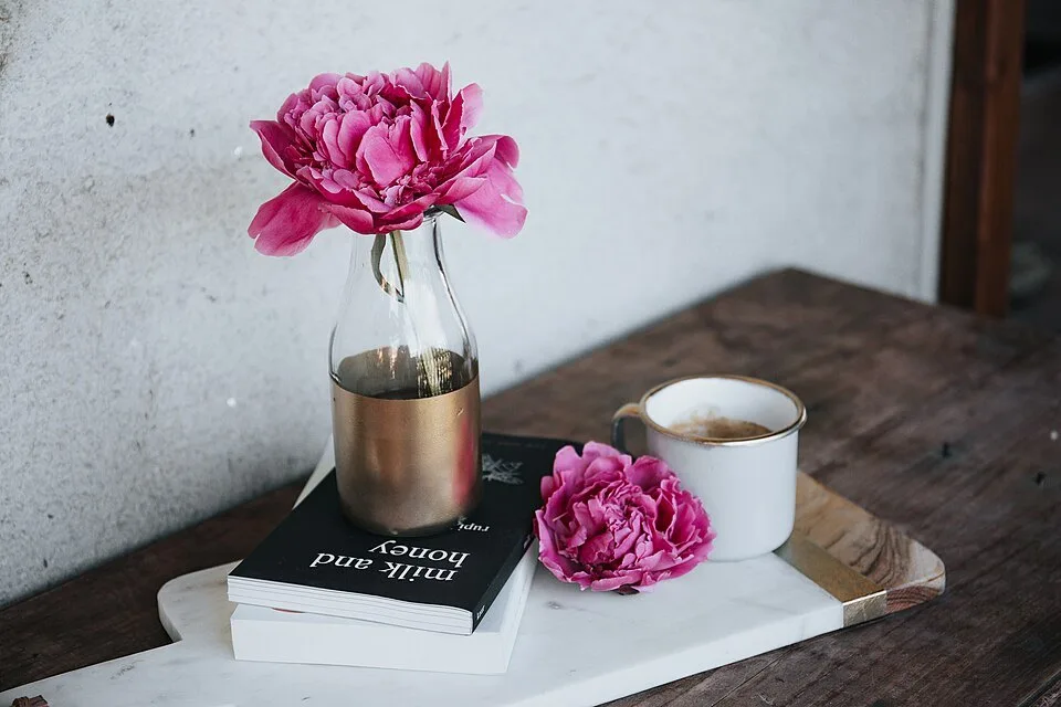 Peonies, and what was on the table