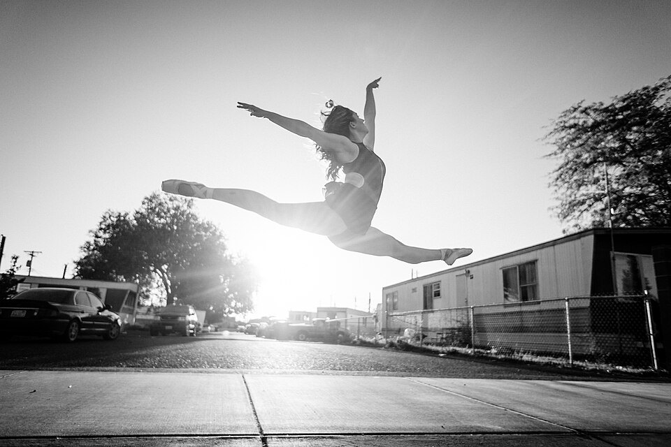 Grand jete, back lot